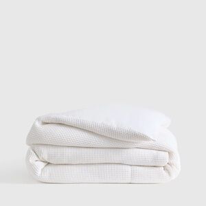 Quince Organic Waffle Duvet Cover King In White